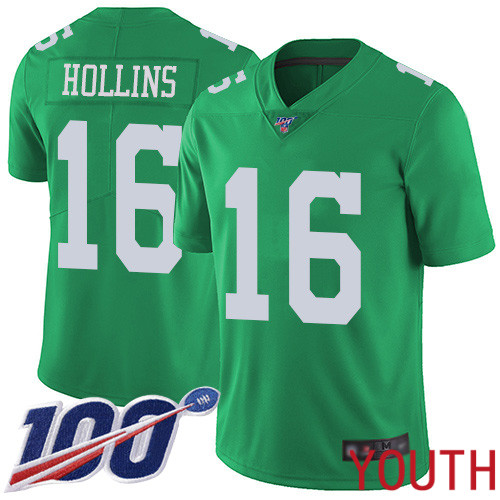 Youth Philadelphia Eagles #16 Mack Hollins Limited Green Rush Vapor Untouchable NFL Jersey 100th Season Football